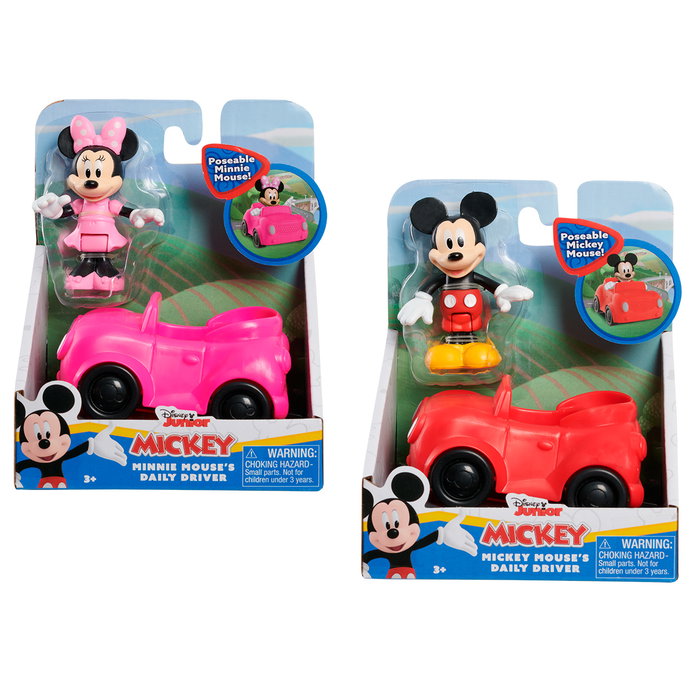 JUST PLAY Disney Mickey Mouse Clubhouse - Voiture avec Figurine Mickey 3" Posable - Véhicule Jouet pour Enfants +3 Ans (Modèle Aléatoire 38865) JUST PLAY Disney Mickey Mouse Clubhouse - Voiture avec Figurine Mickey 3" Posable - Véhicule Jouet pour Enfants +3 Ans (Modèle Aléatoire 38865)