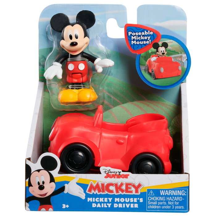 JUST PLAY Disney Mickey Mouse Clubhouse - Voiture avec Figurine Mickey 3" Posable - Véhicule Jouet pour Enfants +3 Ans (Modèle Aléatoire 38865) JUST PLAY Disney Mickey Mouse Clubhouse - Voiture avec Figurine Mickey 3" Posable - Véhicule Jouet pour Enfants +3 Ans (Modèle Aléatoire 38865)