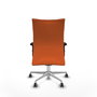 Chaise Albacete confidente Synchro 5 positions Tissu Orange Structure d' aluminium Accoudoir 2D Sans appui-tête Roulettes 65mm pour moquette