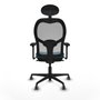 Piqueras y Crespo Chaise de Bureau avec Appui-tête Jorquera 3D036G1 Gris Vert pétrole