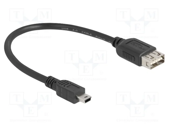 DELOCK Câble USB 2.0 USB A double face vers USB B mini, 0,2m DELOCK Câble USB 2.0 USB A double face vers USB B mini, 0,2m