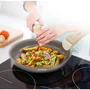 Arthur Martin Batterie de cuisine 18 pièces Tous feux dont Induction Revêtement céramique Poignée amovible effet bois AM7887