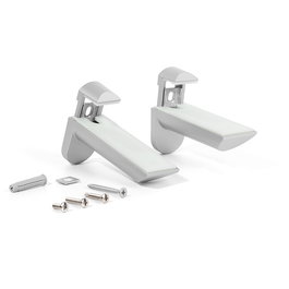 Kaiman Support de tablette mural Maxi 2 unités gris RAL 9006 R9006 - Pour étagère bois 25-50 mm, charge 25 kg par paire, zamak