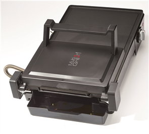 Ariete 1916 Grill électrique Multi-fonctions 3-en-1 avec Plaques Antiadhésives (lisse et ondulée) et Ouverture à 180°