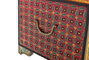 GINER Y COLOMER - Bahut coffre de rangement en bois de manguier peint à la main, motifs multicolores, ouverture par le dessus - 80x43x46 cm