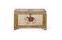 GINER Y COLOMER - Bahut coffre de rangement en bois de manguier peint à la main, motifs multicolores, ouverture par le dessus - 80x43x46 cm