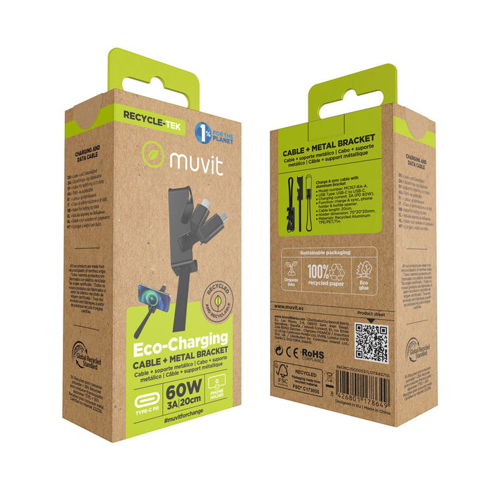 Câble USB Muvit MC167-RA-A Noir