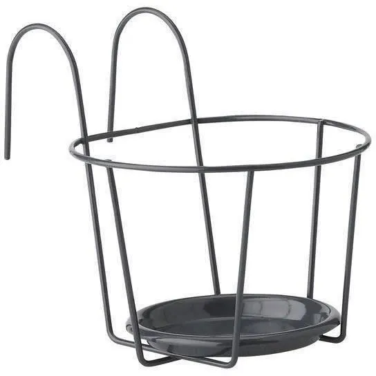 GARDEN ID Porte-pot de balcon - Support de 21 cm Anthracite - Design élégant avec plateau - Installation facile et résistant aux intempéries GARDEN ID Porte-pot de balcon - Support de 21 cm Anthracite - Design élégant avec plateau - Installation facile et résistant aux intempéries