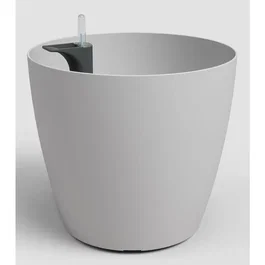 Artevasi San Remo SWS 42 MA - Pot de fleurs sur pieds pour intérieur/extérieur en plastique, résistant aux UV, ø43,3 x H39,5 cm, 42,3 L, gris clair