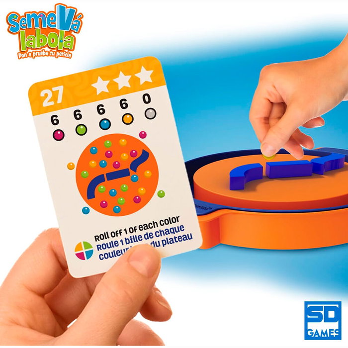 SD GAMES - Semeva Labola - Jeu de société de plateau avec billes et défis - Âge 7+ - 1 à 4 joueurs - Version espagnole SD GAMES - Semeva Labola - Jeu de société de plateau avec billes et défis - Âge 7+ - 1 à 4 joueurs - Version espagnole
