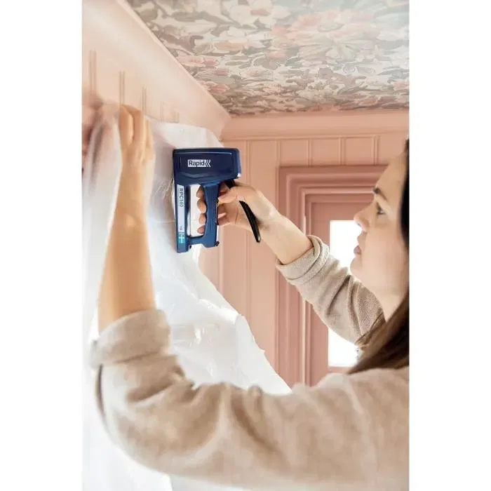 Rapid Agrafeuse manuelle RPC140 pour isolation, technologie Powercurve réduction d'effort 50%, réglage 2 positions, compatible agrafes n°140 6-16mm