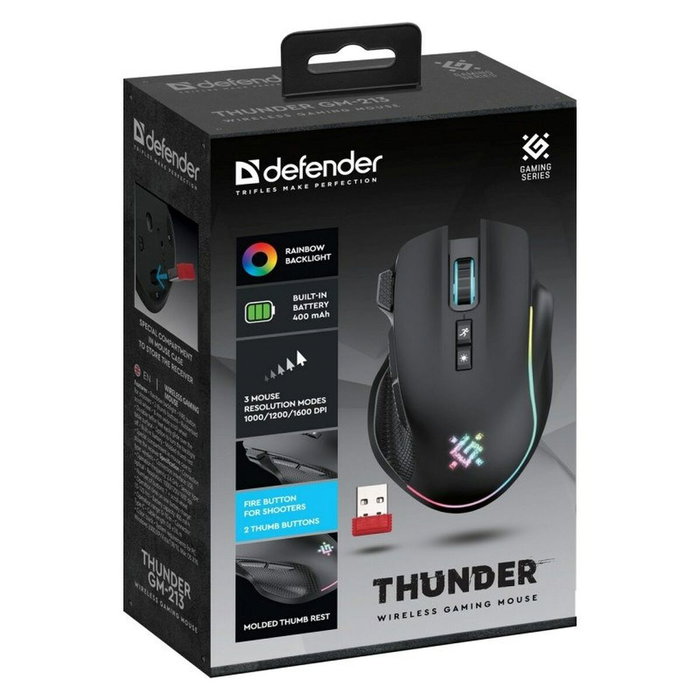 Defender Souris Gaming Defender GM-213 THUNDER Noir Defender Souris Gaming Defender GM-213 THUNDER Noir