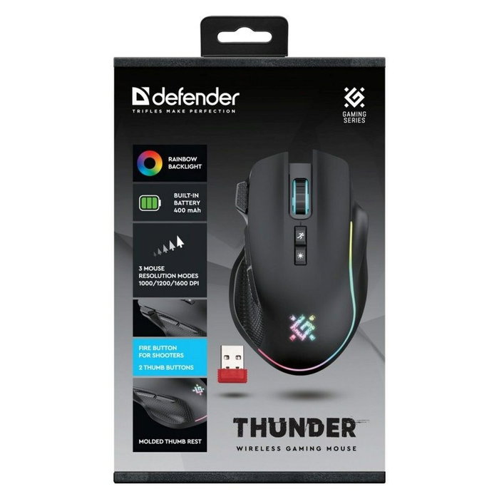 Defender Souris Gaming Defender GM-213 THUNDER Noir Defender Souris Gaming Defender GM-213 THUNDER Noir