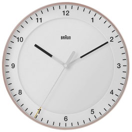 Braun BC 17 PW DCF Horloge murale rose et blanche
