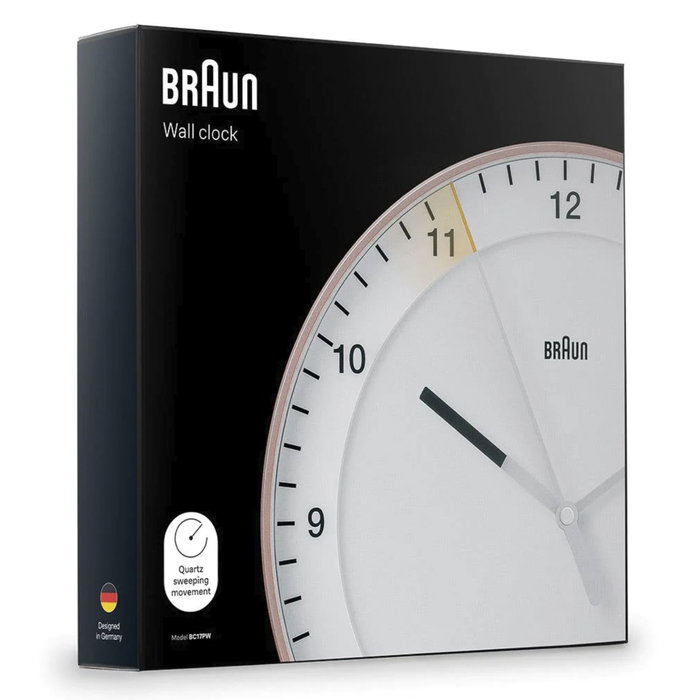 Braun BC 17 PW DCF Horloge murale rose et blanche