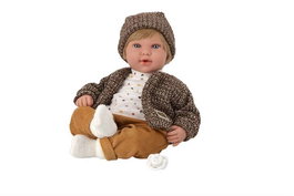 Arias Muñeca Elegance 45 cm - Poupée Iria marron avec mécanisme 14 sons (magnétique et try me)