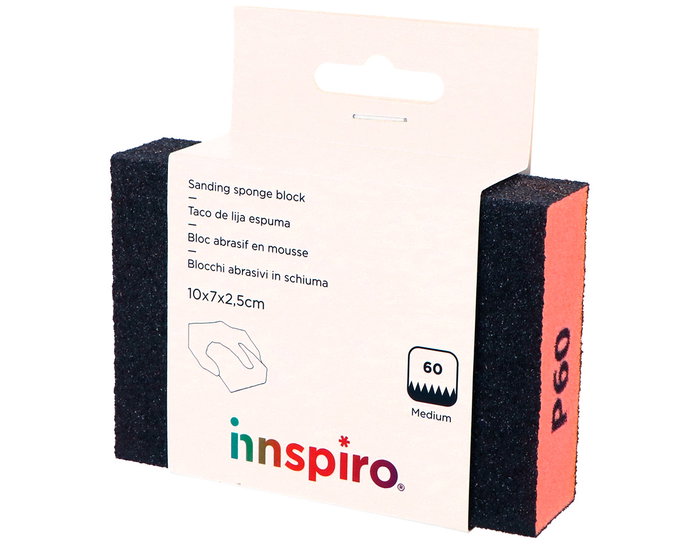 Innspiro Taco de lija en mousse flexible grain 60 (10x7x2,5cm)