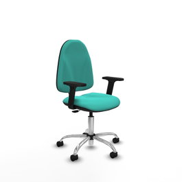 PIQUERAS Y CRESPO Chaise de bureau Algarra, Similicuir Turquoise, Accoudoirs 2D
