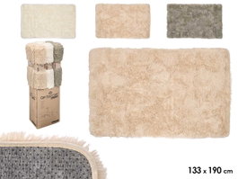 GIFTDECOR Lot de 6 tapis à poils longs assortis Beige, Crème et Gris, 133x190cm