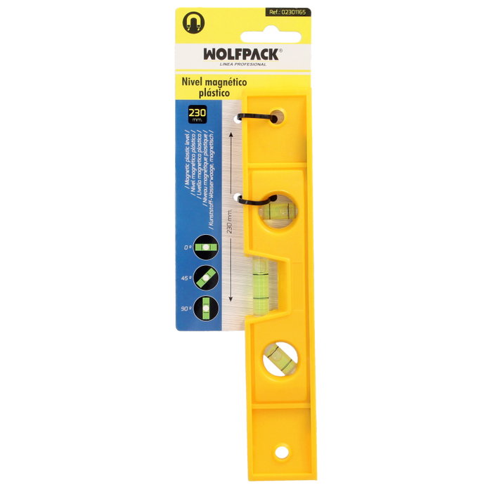 WOLFPACK LINEA PROFESIONAL Niveau magnétique en plastique 230mm