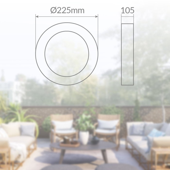 GSC Evolution Applique ronde blanche en PVC et verre E27