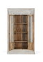 GINER Y COLOMER Armario 2 Puertas - Buffet vitré 2 portes en bois de manguier avec portes à vitrail et 4 étagères - Dimensions porte: 136x29 cm