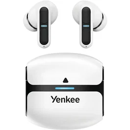 Yenkee Écouteurs Sans Fil TWS EVEPODS PRO YHP 09BT WE, Réduction de Bruit ENC, Bluetooth 5.3, Autonomie 28.5h, avec Étui de Charge, Mode Jeu et Musique