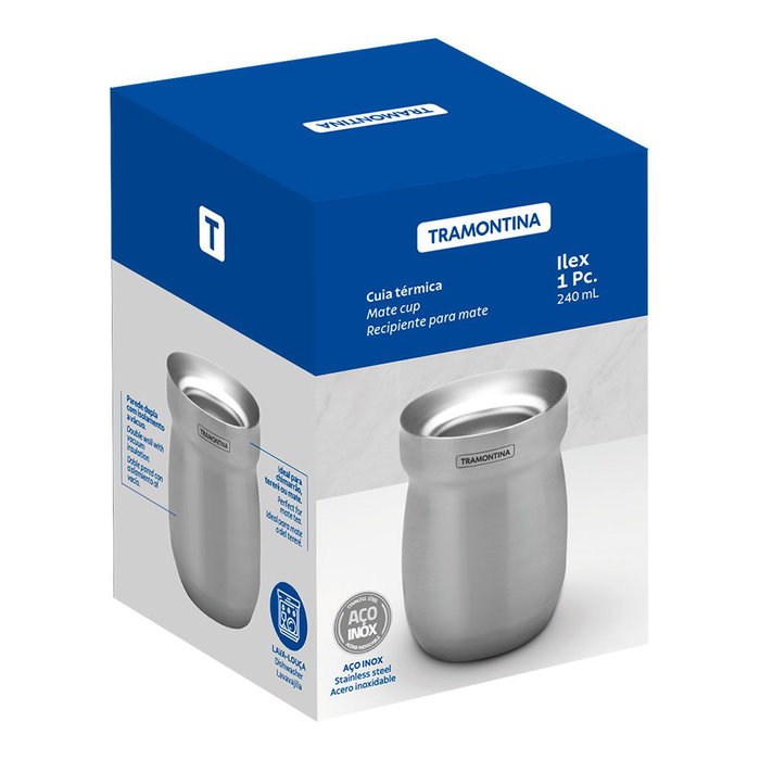 Tramontina Récipient pour maté en acier inoxydable 240 ml Tramontina Récipient pour maté en acier inoxydable 240 ml