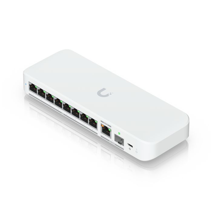Ubiquiti Switch 60 Gbps, débit de commutation 45 Mpps, VLANs 256, alimentation AC/DC externe 15W