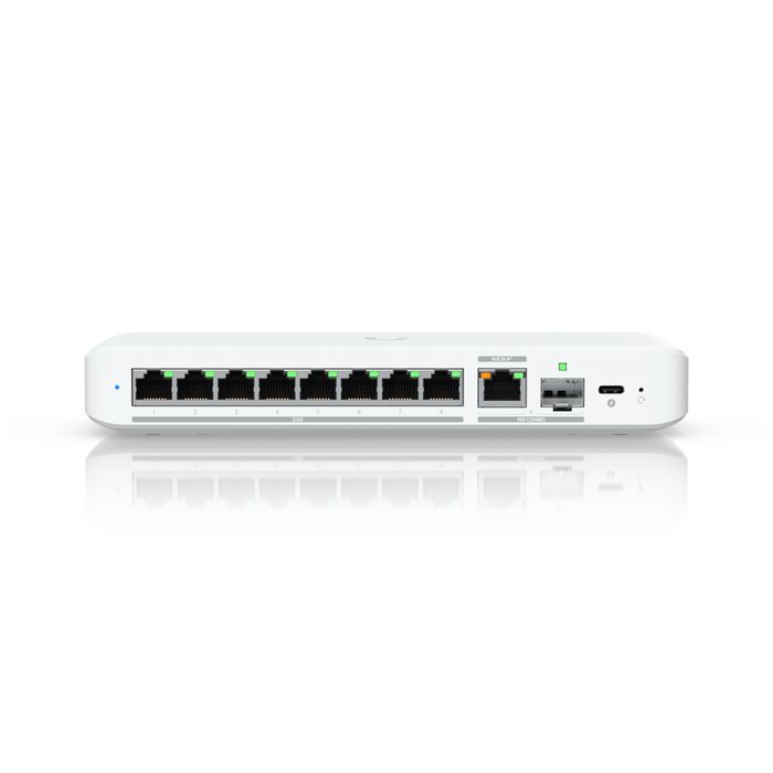 Ubiquiti Switch 60 Gbps, débit de commutation 45 Mpps, VLANs 256, alimentation AC/DC externe 15W