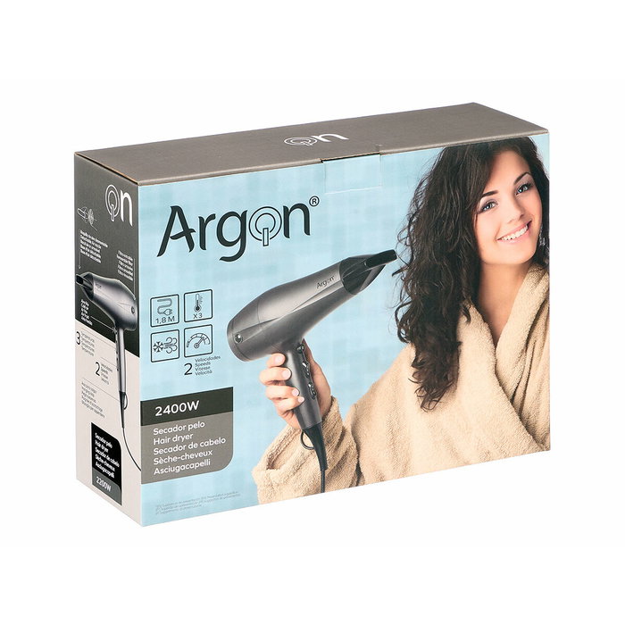 ARGON Sèche-cheveux 2400W Anthracite Noir Mat