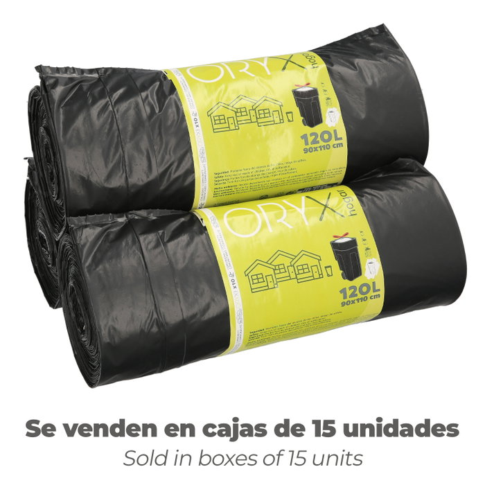 ORYX Sac Poubelle Cierre Facil 120 Litres, Rouleau de 10 Unités