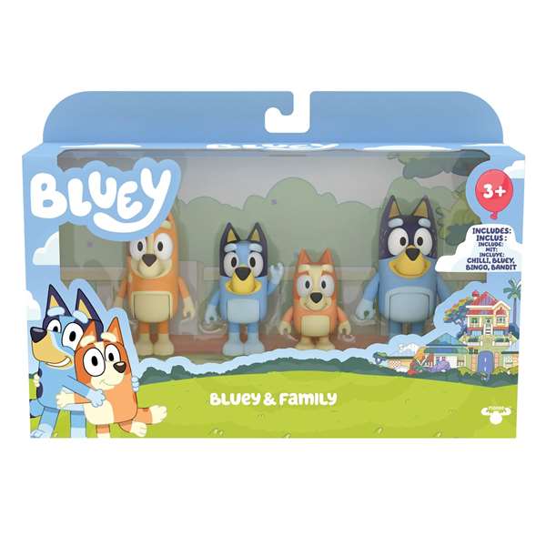 Moose Toys Coffret de 4 figurines de la famille de Bluey