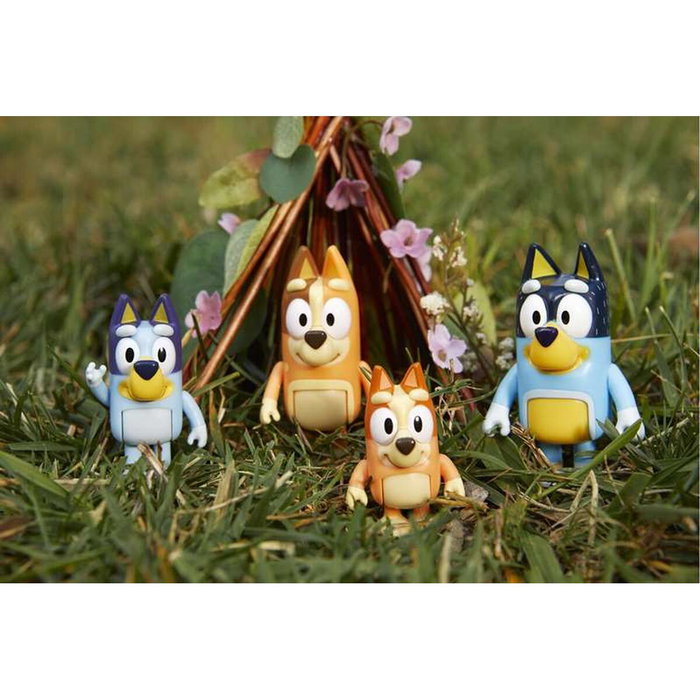 Moose Toys - Coffret de 4 figurines articulées de la famille Bluey (Bluey, Bingo, Bandit, Chilli) - Jouet à partir de 3 ans