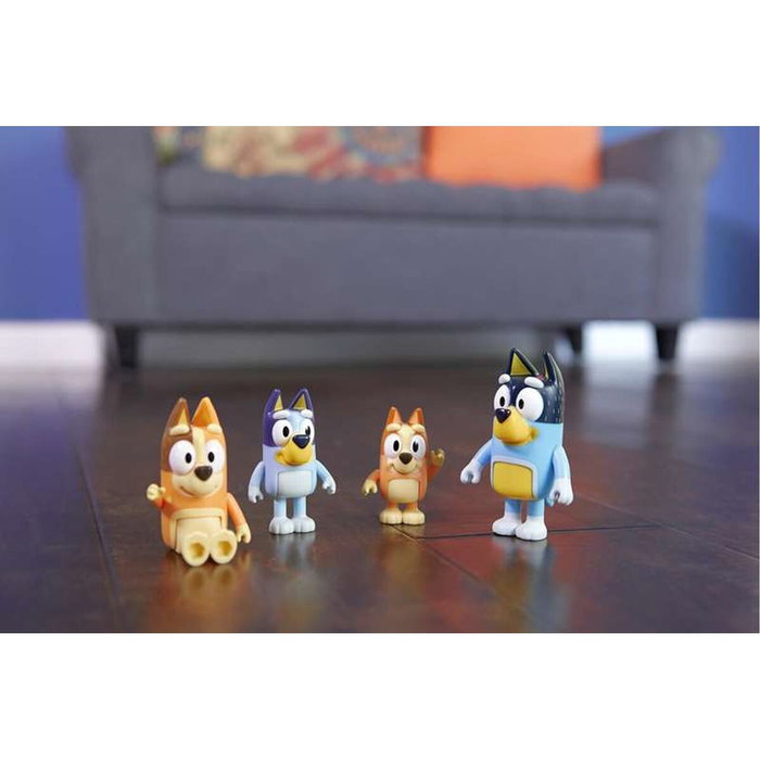 Moose Toys - Coffret de 4 figurines articulées de la famille Bluey (Bluey, Bingo, Bandit, Chilli) - Jouet à partir de 3 ans
