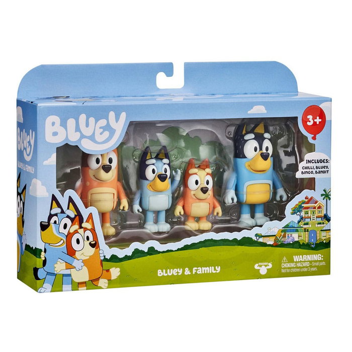 Moose Toys Coffret de 4 figurines de la famille de Bluey