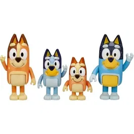 Moose Toys - Coffret de 4 figurines articulées de la famille Bluey (Bluey, Bingo, Bandit, Chilli) - Jouet à partir de 3 ans
