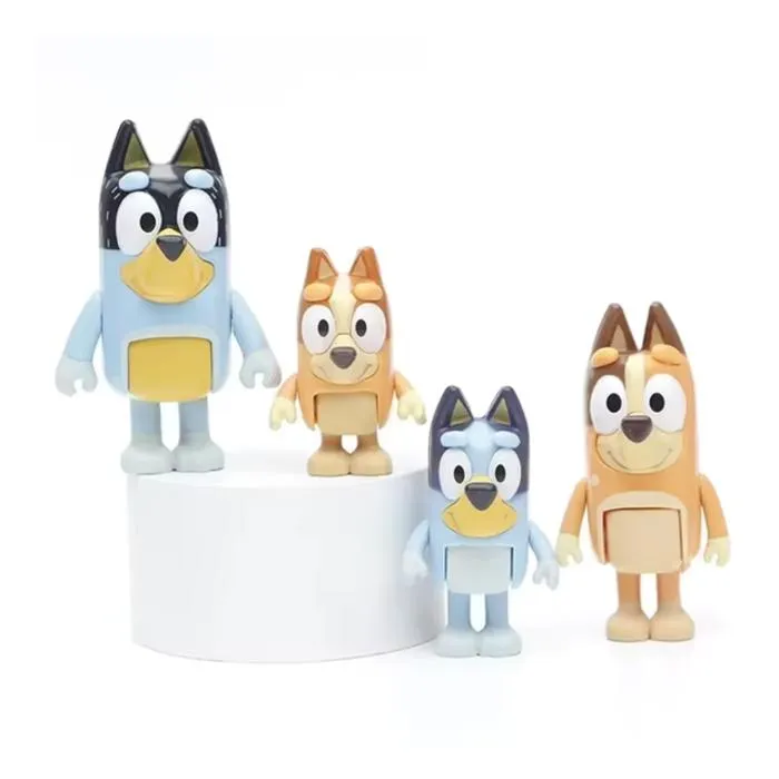 Moose Toys - Coffret de 4 figurines articulées de la famille Bluey (Bluey, Bingo, Bandit, Chilli) - Jouet à partir de 3 ans