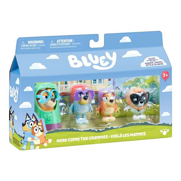 Moose Toys Coffret de 4 figurines de la famille de Bluey