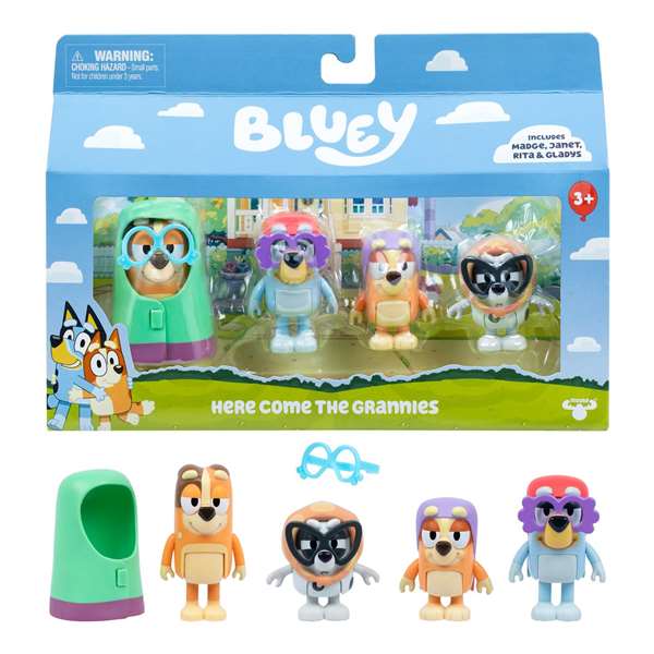Moose Toys Coffret de 4 figurines de la famille de Bluey