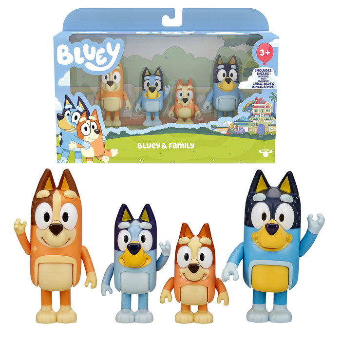 Moose Toys Coffret de 4 figurines de la famille de Bluey