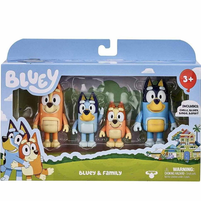 Moose Toys Coffret de 4 figurines de la famille de Bluey
