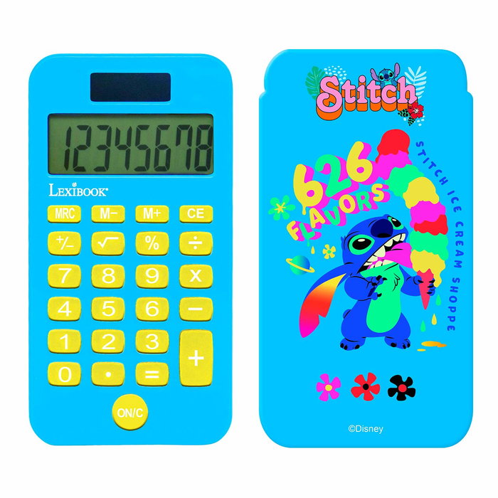 LEXIBOOK Calculatrice de poche Stitch Disney Classic C45D - Fonctions basiques et avancées - Alimentation solaire et batterie AG10 de secours - Pour enfants 3 ans et plus LEXIBOOK Calculatrice de poche Stitch Disney Classic C45D - Fonctions basiques et avancées - Alimentation solaire et batterie AG10 de secours - Pour enfants 3 ans et plus