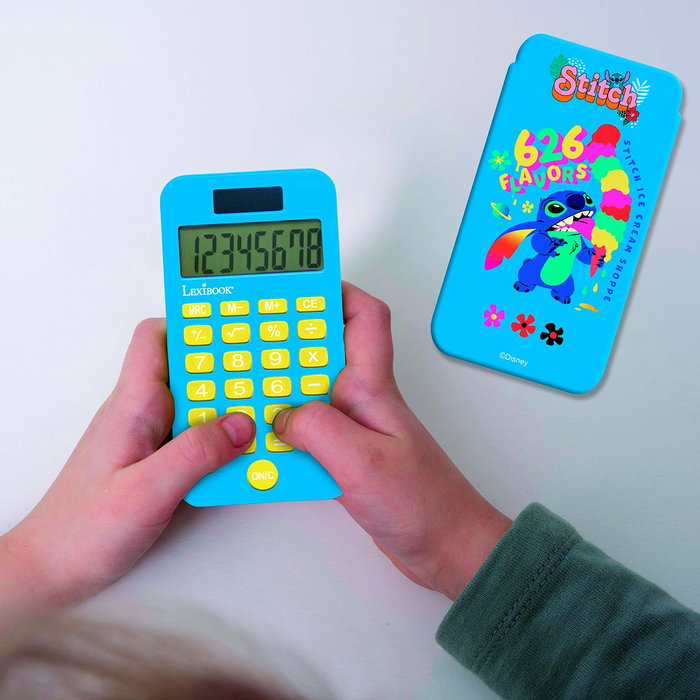 LEXIBOOK Calculatrice de poche Stitch Disney Classic C45D - Fonctions basiques et avancées - Alimentation solaire et batterie AG10 de secours - Pour enfants 3 ans et plus LEXIBOOK Calculatrice de poche Stitch Disney Classic C45D - Fonctions basiques et avancées - Alimentation solaire et batterie AG10 de secours - Pour enfants 3 ans et plus