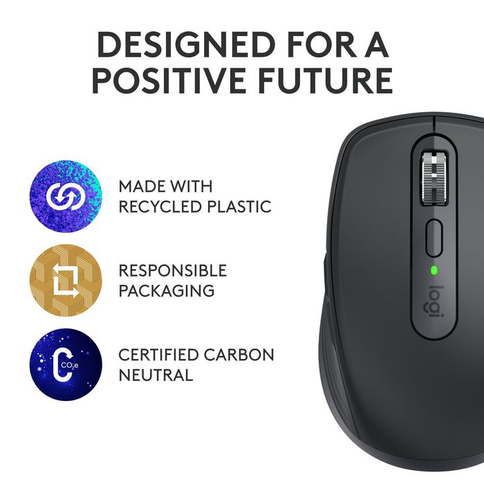 Logitech MX Anywhere 3S Souris sans fil compacte performance - Série Master - Capteur 8K, MagSpeed, Bluetooth, USB-C rechargeable, pour macOS, Windows