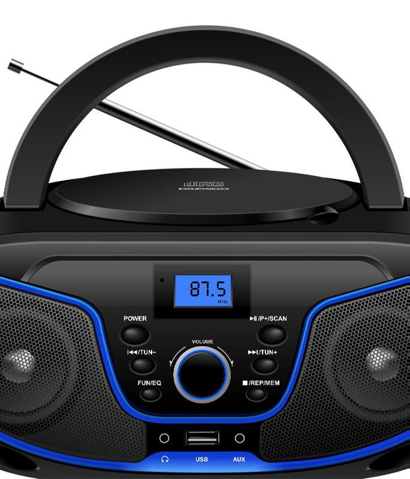 DAEWOO Radio CD Bluetooth/USB/Égaliseur Bleu