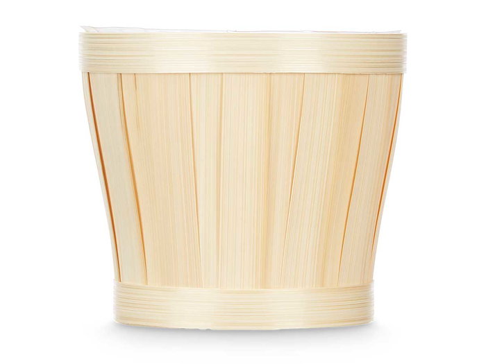 Ibergarden Cache-pot rond en bambou naturel 15 cm (Set de 24)