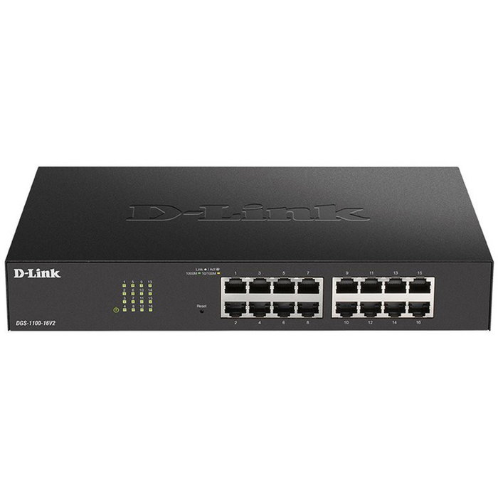 D-Link Switch 16 Ports Gigabit Gestionable Noir 10/100/1000 avec VLAN QoS et Jumbo Frames D-Link Switch 16 Ports Gigabit Gestionable Noir 10/100/1000 avec VLAN QoS et Jumbo Frames