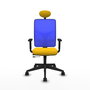 Piqueras Y Crespo Chaise de bureau Motilla, Synchro/Traslack, Jaune/Bleu
