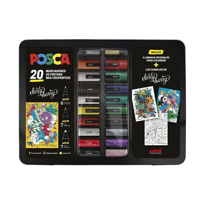 boîte de marqueurs Uni-Ball Dirty Harry 20 Pièces Multicouleur boîte de marqueurs Uni-Ball Dirty Harry 20 Pièces Multicouleur
